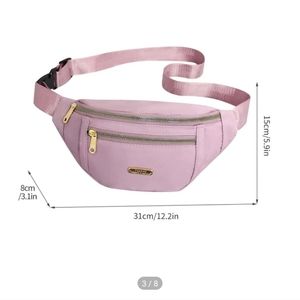 Pink fanny pack water resistant